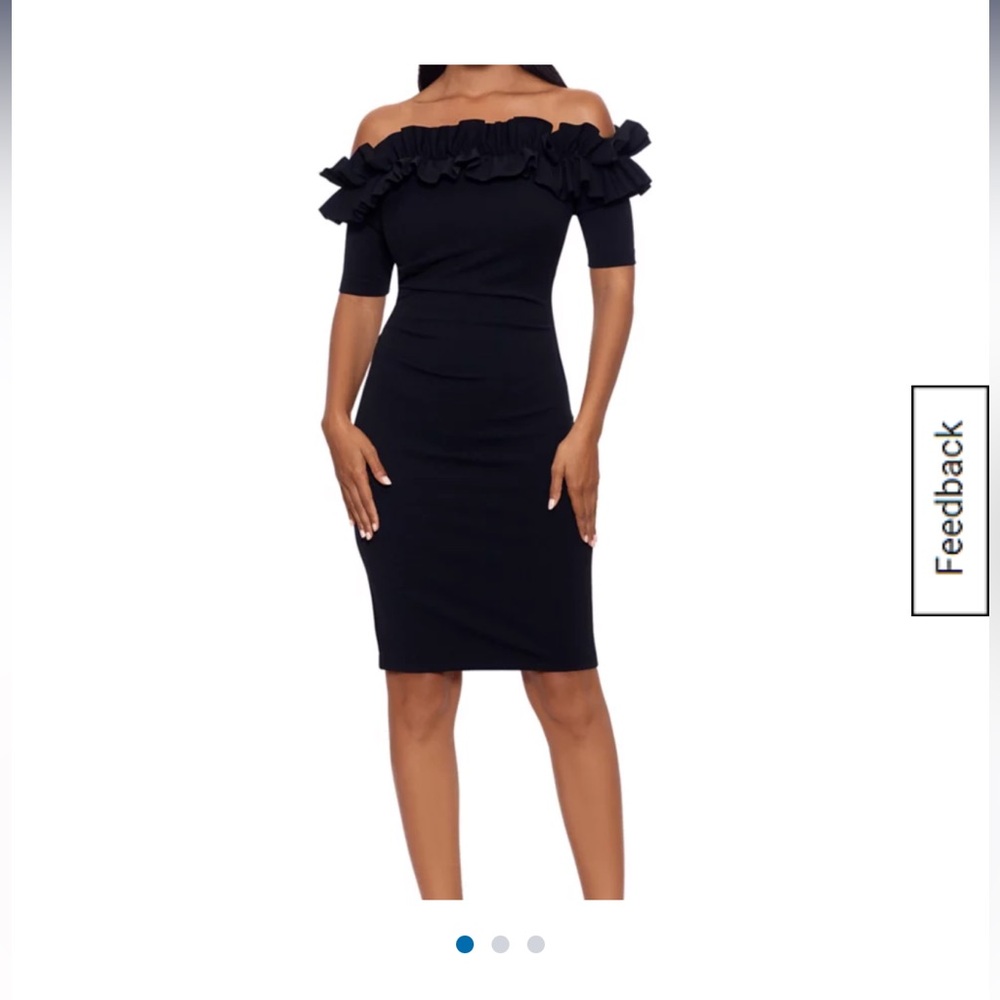 Xscape
Women's Off the Shoulder Ruffle Sheath Dress